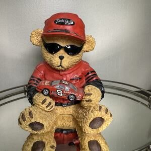 Dale Earnhardt Jr. NASCAR Racing Bear Bank – Ceramic Figurine #8 Coca-Cola Car